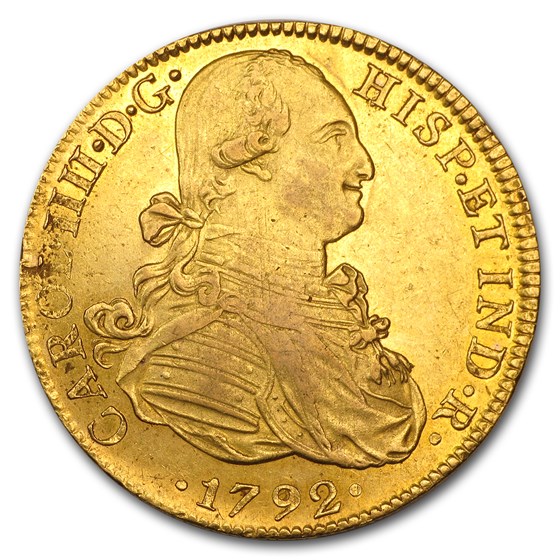 1792-Mo FM Mexico Gold 8 Escudos Charles IIII AU Details 1792-Mo FM Mexico Gold 8 Escudos Charles IIII AU Details