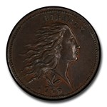 1793 Flowing Hair Wreath Cent AU-58 PCGS (BN, Vine & Bars Edge)