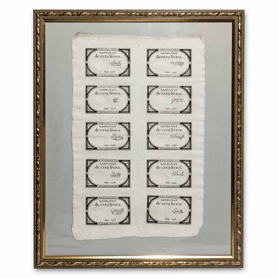 1793 France 5 Livres Assignats from the French Revolution 1793 France 5 Livres Assignats from the French Revolution