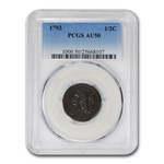 1793 Liberty Cap Half Cent AU-50 PCGS