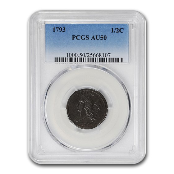 1793 Liberty Cap Half Cent AU-50 PCGS 1793 Liberty Cap Half Cent AU-50 PCGS