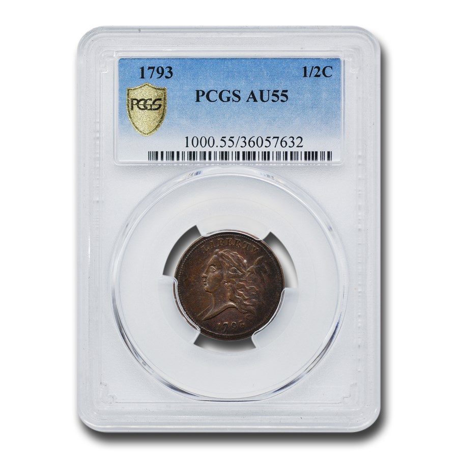1793 Liberty Cap Half Cent AU-55 PCGS
