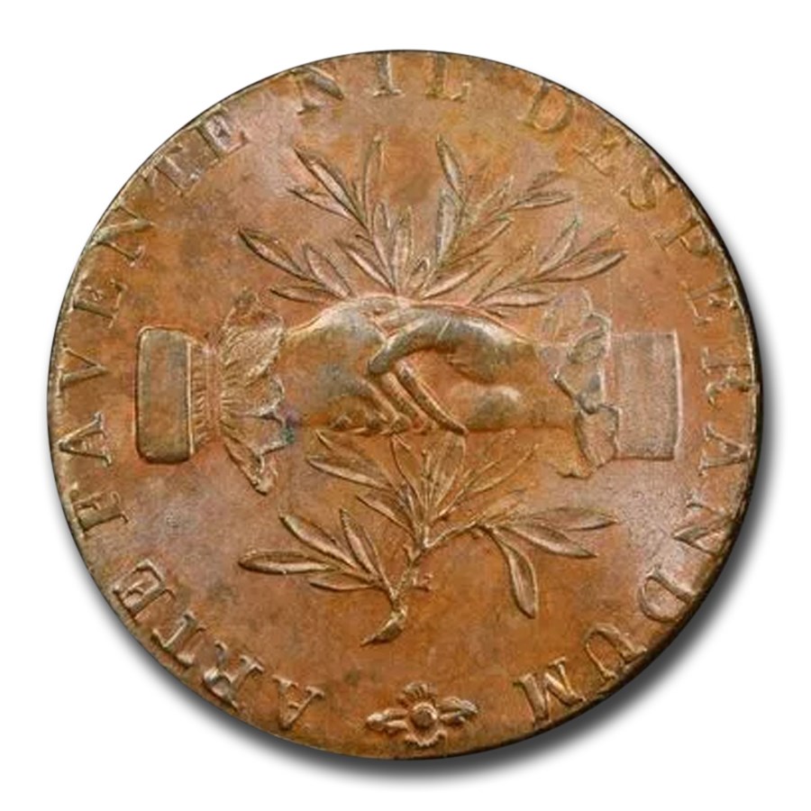 1793 Staffordshire 1/2 Penny Conder Token MS-63 PCGS (Brown)