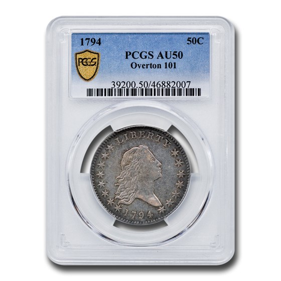 1794 Flowing Hair Half Dollar AU-50 PCGS (Overton 101) 1794 Flowing Hair Half Dollar AU-50 PCGS (Overton 101)