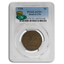 1794 Flowing Hair Large Cent AU-53+ PCGS CAC (Head of 1794)
