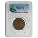 1794 Flowing Hair Large Cent AU-53+ PCGS CAC (Head of 1794) 1794 Flowing Hair Large Cent AU-53+ PCGS CAC (Head of 1794)