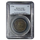 1794 Flowing Hair Large Cent VF-25 PCGS (No Fraction Bar)