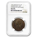 1794 Great Britain 1/2 Penny Token Somersetshire Bath MS-62 NGC 1794 Great Britain 1/2 Penny Token Somersetshire Bath MS-62 NGC