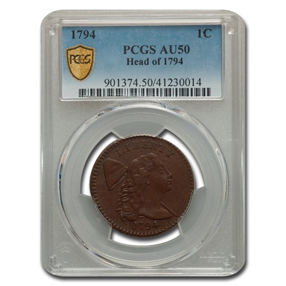1794 Large Cent AU-50 PCGS (Head of 1794) 1794 Large Cent AU-50 PCGS (Head of 1794)