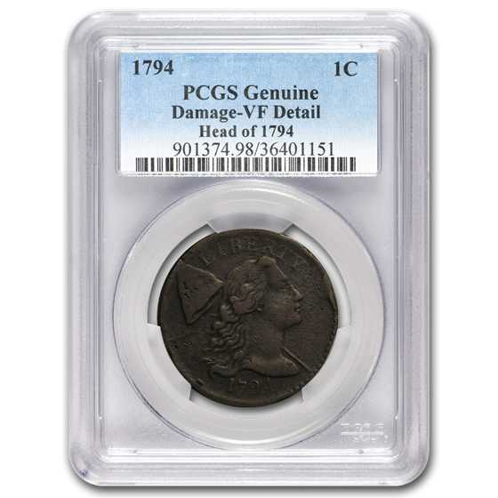1794 Large Cent Head of 1794 VF Details PCGS (Genuine) 1794 Large Cent Head of 1794 VF Details PCGS (Genuine)
