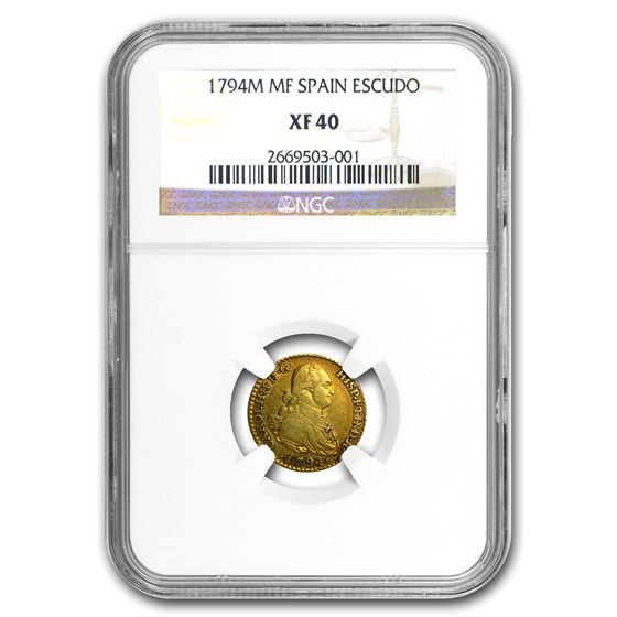 1794-MF Spain Gold Escudo XF-40 NGC 1794-MF Spain Gold Escudo XF-40 NGC