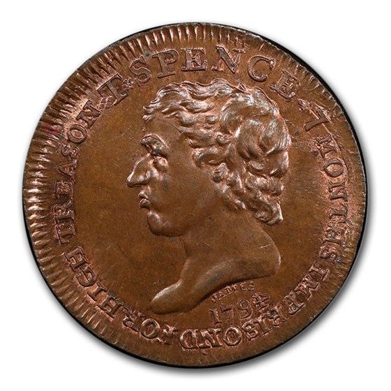 1794 Middlesex Spence's 1/2 Penny Conder Token MS-65 PCGS (BN) 1794 Middlesex Spence's 1/2 Penny Conder Token MS-65 PCGS (BN)