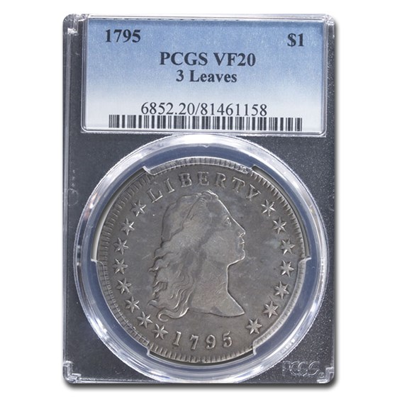1795 Flowing Hair Dollar VF-20 PCGS (Three Leaves) 1795 Flowing Hair Dollar VF-20 PCGS (Three Leaves)