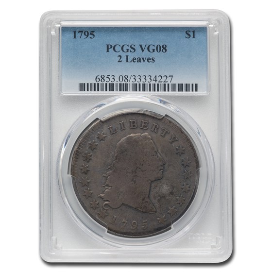 1795 Flowing Hair Dollar VG-8 PCGS (2 Leaves) 1795 Flowing Hair Dollar VG-8 PCGS (2 Leaves)
