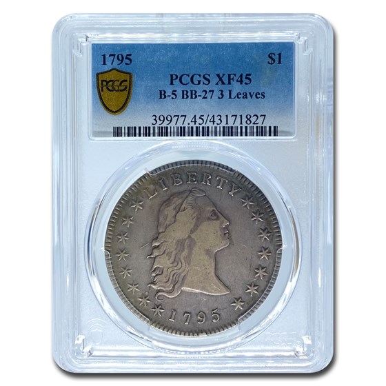 1795 Flowing Hair Dollar XF-45 PCGS (B-5 BB-27 3 Leaves) 1795 Flowing Hair Dollar XF-45 PCGS (B-5 BB-27 3 Leaves)