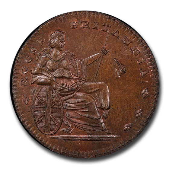 1795 Great Britain Middlesex Copper Farthing Token MS-64BN PCGS 1795 Great Britain Middlesex Copper Farthing Token MS-64BN PCGS