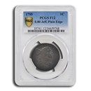 1795 Large Cent Jefferson Head Fine-12 PCGS (S-80 Plain Edge)