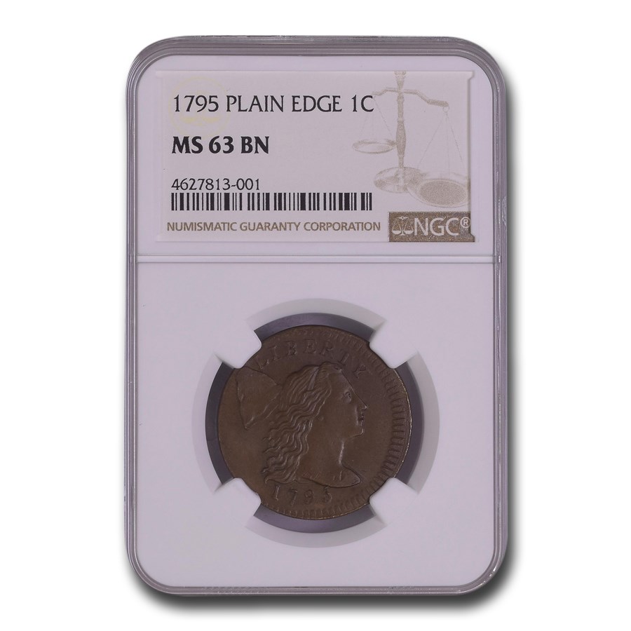 1795 Liberty Cap Large Cent MS-63 NGC (Brown, Plain Edge)