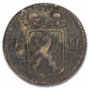 1795 Luxembourg Copper Sol VF (Siege Coinage)