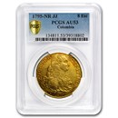 1795-NR JJ Colombia Gold 8 Escudos Charles IV AU-53 PCGS 1795-NR JJ Colombia Gold 8 Escudos Charles IV AU-53 PCGS