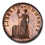 1795 Talbot Allum & Lee Cent Colonial MS-66 PCGS (Red/Brown)
