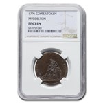 1796 Copper Myddelton Token PF-63 NGC (Brown)