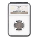 1796 Draped Bust Dime MS-64 NGC (JR-6)