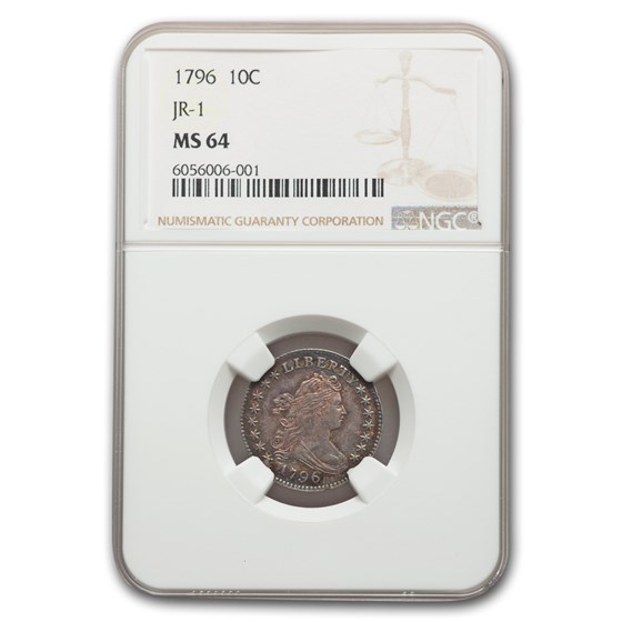 1796 Draped Bust Dime MS-64 NGC 1796 Draped Bust Dime MS-64 NGC