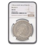1796 Draped Bust Dollar AU-55 NGC (Lg Date Sm Letters B-5 BB-65)
