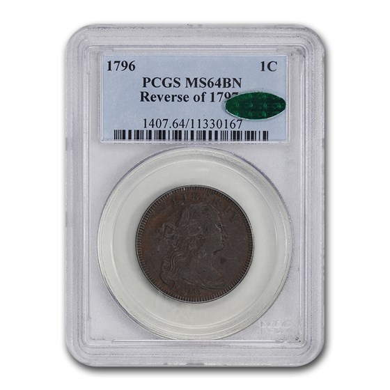 1796 Draped Bust Large Cent MS-64 PCGS CAC (Brown, Rev. of 1797) 1796 Draped Bust Large Cent MS-64 PCGS CAC (Brown, Rev. of 1797)