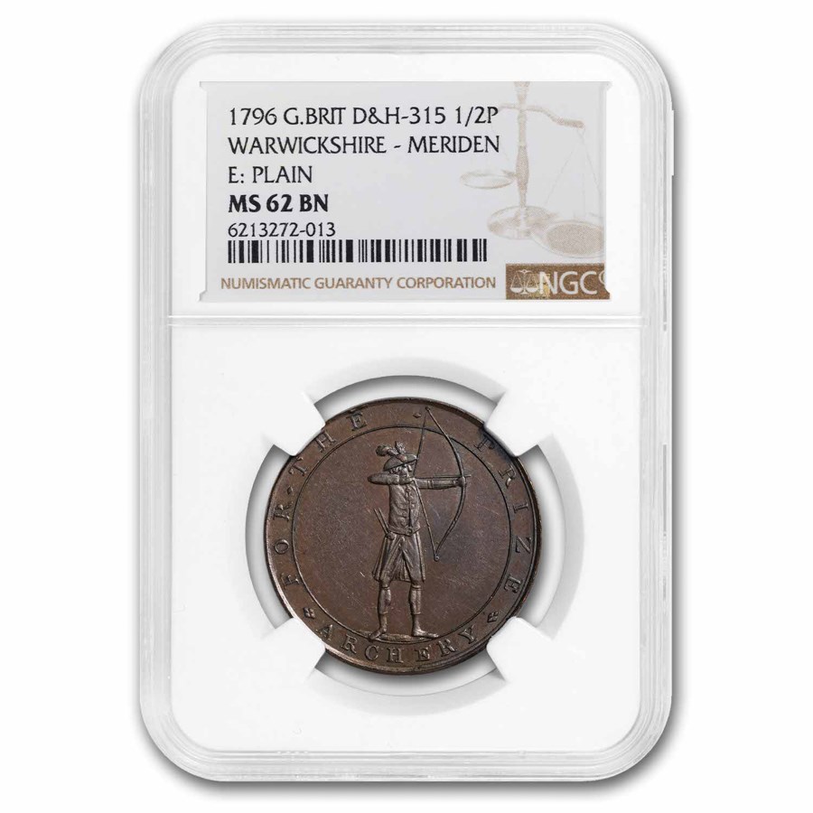1796 Great Britain Warwickshire Conder Token MS-62 NGC (Brown)