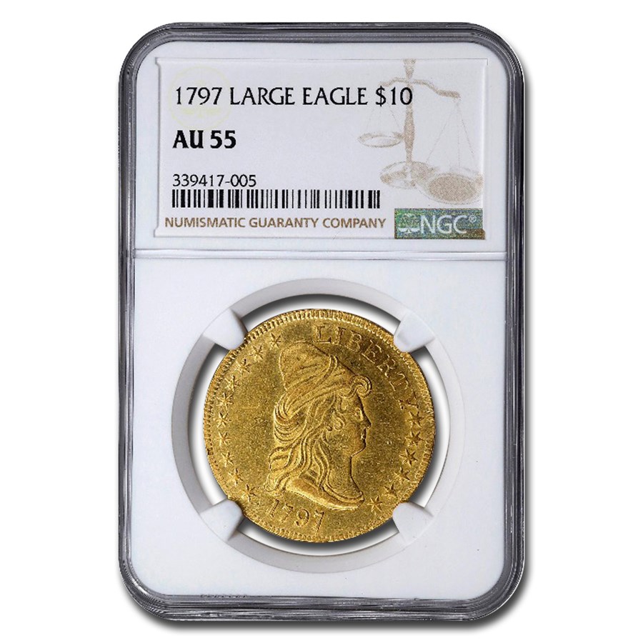1797 $10 Turban Head Gold Large Eagle AU-55 NGC