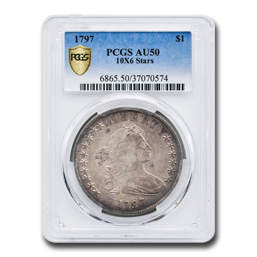 Buy 1797 Draped Bust Dollar AU-50 PCGS (10X6 Stars) | APMEX