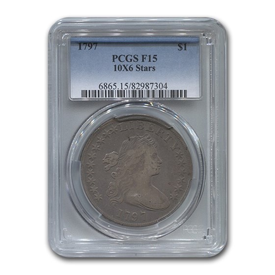 1797 Draped Bust Dollar Fine-15 PCGS (10X6 Stars) 1797 Draped Bust Dollar Fine-15 PCGS (10X6 Stars)