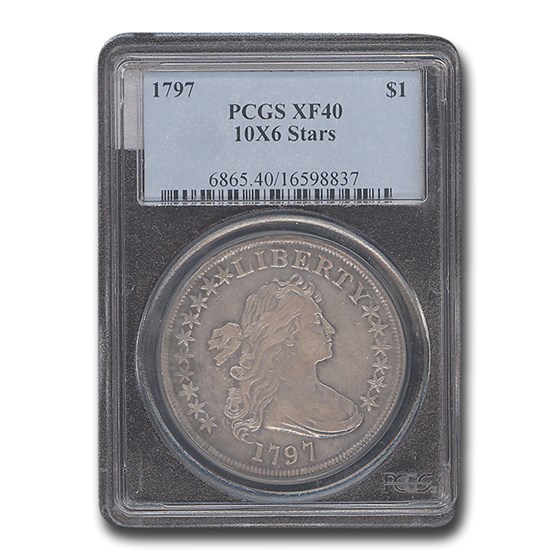 1797 Draped Bust Dollar XF-40 PCGS (10 x 6 Stars) 1797 Draped Bust Dollar XF-40 PCGS (10 x 6 Stars)