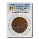 1797 New York Theatre Penny PR-64+ PCGS (Brown)