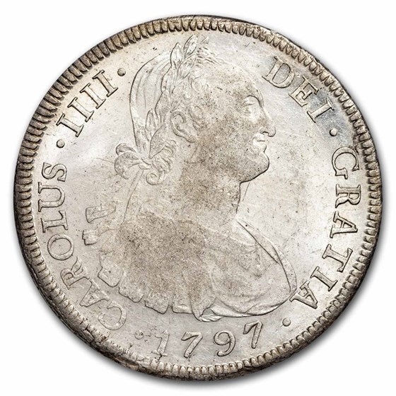 1797-PTS PP Bolivia Silver 8 Reales Charles IV AU 1797-PTS PP Bolivia Silver 8 Reales Charles IV AU