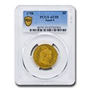 1798 $5 Capped Bust Gold Half Eagle AU-55 PCGS (Small 8)