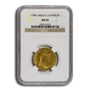 1798 $5 Gold Capped Head Half Eagle AU-55 NGC (Large 8, 13 Stars) 1798 $5 Gold Capped Head Half Eagle AU-55 NGC (Large 8, 13 Stars)