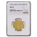 1798 $5 Gold Capped Head Half Eagle AU-55 NGC (Large Eagle, Sm 8) 1798 $5 Gold Capped Head Half Eagle AU-55 NGC (Large Eagle, Sm 8)