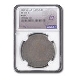 1798 Draped Bust Dollar AU-50 NGC (Sm Eag,15 Stars, BB-81, B-2)
