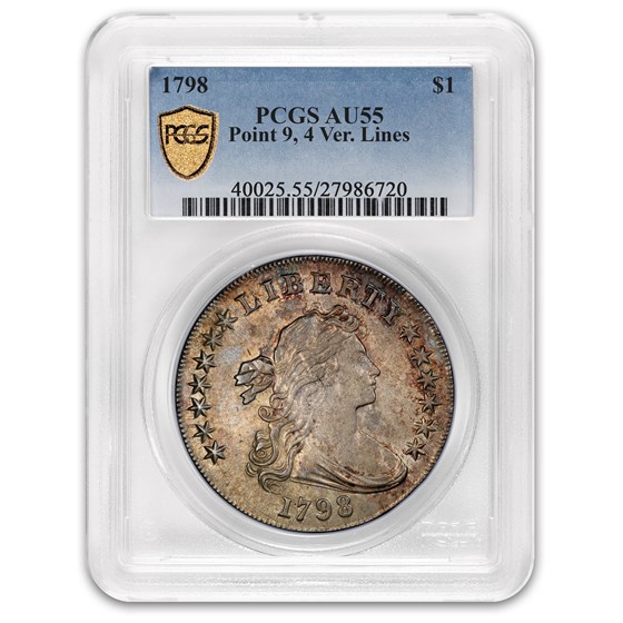 1798 Draped Bust Dollar AU-55 PCGS (B-13 BB-108, 10 Arrows) 1798 Draped Bust Dollar AU-55 PCGS (B-13 BB-108, 10 Arrows)