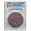 1798 Draped Bust Dollar AU-55 PCGS (B-23 BB-105 Pt 9 4 Lines) 1798 Draped Bust Dollar AU-55 PCGS (B-23 BB-105 Pt 9 4 Lines)