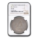 1798 Draped Bust Dollar Eagle VF-30 NGC (Point 9 Wide Date)