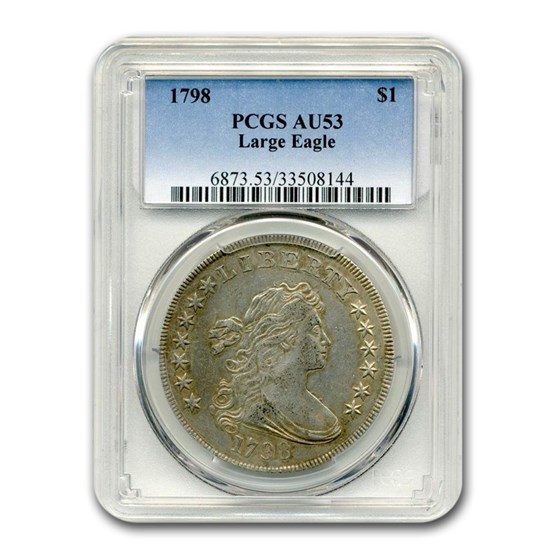 1798 Draped Bust Dollar Heraldic Eagle AU-53 PCGS 1798 Draped Bust Dollar Heraldic Eagle AU-53 PCGS