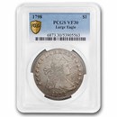1798 Draped Bust Dollar Heraldic Eagle VF-30 PCGS