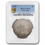 1798 Draped Bust Dollar Heraldic Eagle VF-30 PCGS