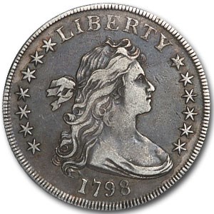 1798 Draped Bust Dollar Heraldic Eagle VF-30 1798 Draped Bust Dollar Heraldic Eagle VF-30