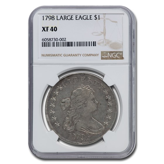 1798 Draped Bust Dollar Heraldic Eagle XF-40 NGC 1798 Draped Bust Dollar Heraldic Eagle XF-40 NGC