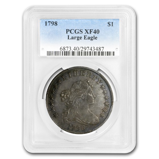 1798 Draped Bust Dollar Heraldic Eagle XF-40 PCGS 1798 Draped Bust Dollar Heraldic Eagle XF-40 PCGS